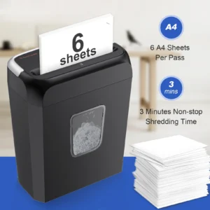Bonsaii 6-Sheet Cross Cut Paper Shredder