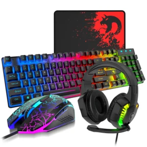 MANBASNAKE T11 Wired Gaming Keyboard and Mouse Headset Combo,
