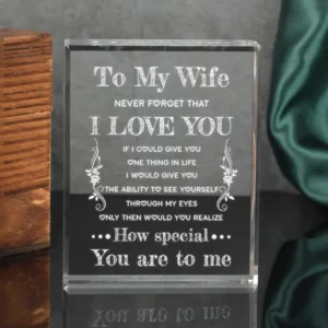 Romantic Wife Gift: "To My Wife" Crystal Keepsake