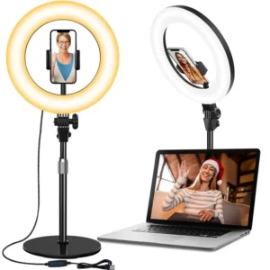 Desk Ring Light with Stand 10.5 Desktop Ring Light with Phone Holder