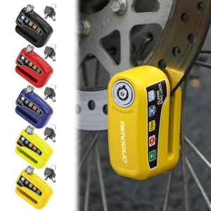 Motorcycle Alarm Wheel Disk Brake Lock with Keys Bicycle Alarm Disc Brake Electric Lock