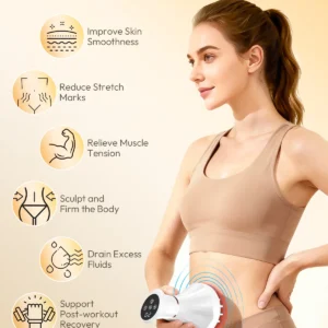 Lymphatic Drainage Massager & Anti-Cellulite Tool, Body Sculpting Machine with Heat Vibration Soothing Pulse for Legs Arms Hips