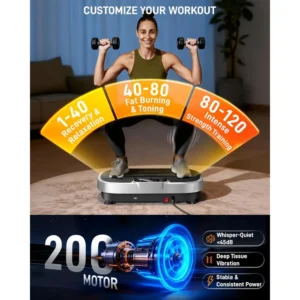 Vibration Plate Exercise Machine for Weight Loss and Lymphatic Drainage - 330lbs Capacity Vibrating Platform