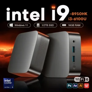 Mini PC Inte i9 8950HK/i3 6100U Gaming Mini PC Windows 11 16GB RAM 1TB M.2 SSD WiFi 6 BT 5.2 Laptop PC Desktop Computer