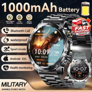 2026 New Men 1000mAh Battery Outdoor Smart Watch, 1.7'' HD Display, Bluetooth Call, IP68 Waterproof,