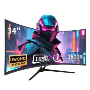 34 Inch Ultrawide Curved Gaming Monitor, 1500R PC Screen 165hz UWQHD 4K, Curved Computer Screen