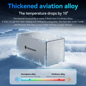 5Bay Aluminum RAID Case 80mm Booster Fan USB Type C External Hard Drive Enclosure for 2.5"3.5"SATA HDD SSD Storage - Thumbnail Image 3
