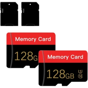 2 Pack 128 GB Micro Memory Cards with Adapter, C10/UHS-I/A1, TransFlash Cards, TF Cards for Various Devices