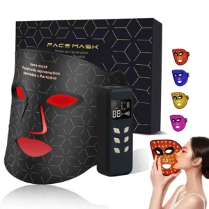 4 Modes Portable Led Face Mask Light Therapy for Anti-Aging Wrinkles Skin Rejuvenation Home Mask for Face
