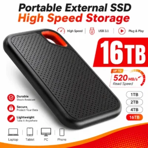 4TB External SSD Portable Solid State Drive 2TB High Speed Hard Drive